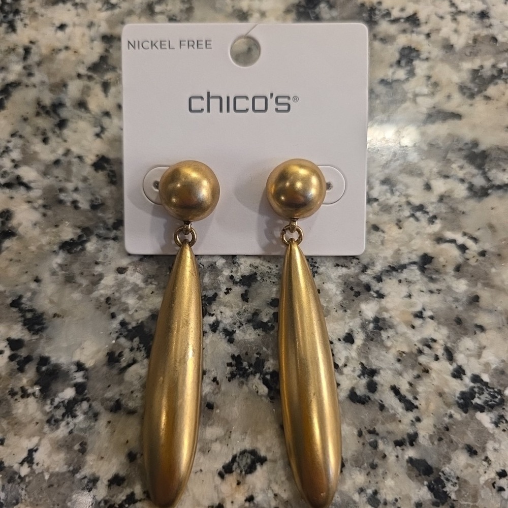 NEW Chico's Gold Tone‎ Drop Earrings